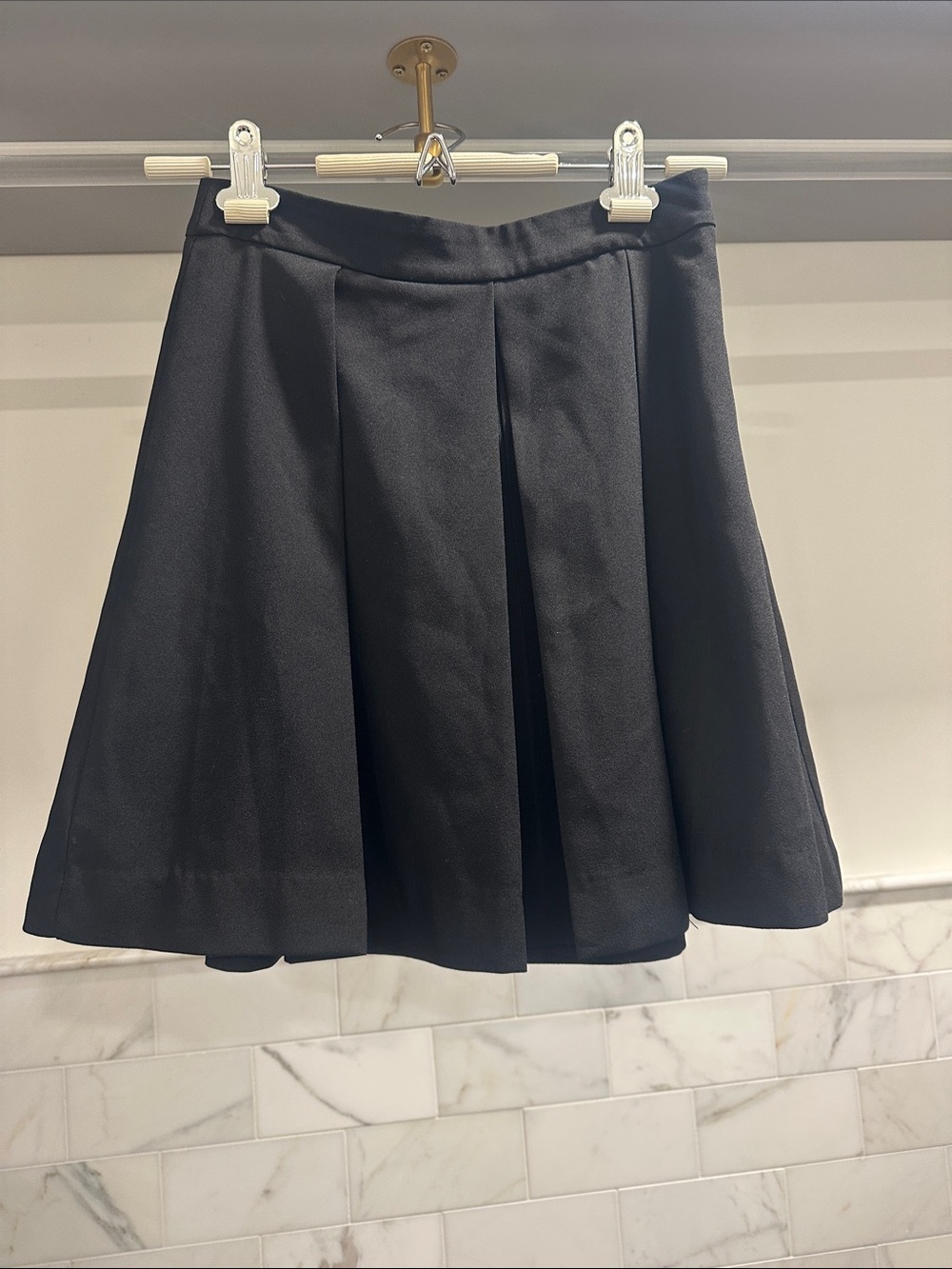 CeCe Black Circle Skirt with Box Pleat